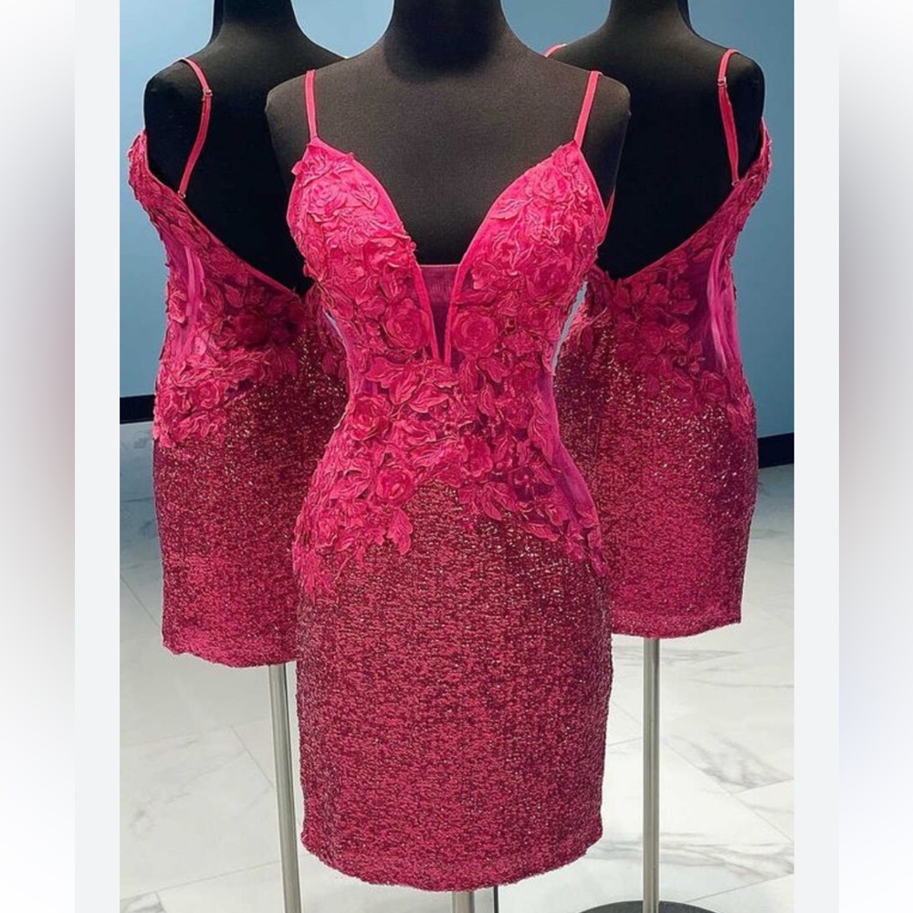 NWT Jovani Raspberry Mini Dress 07668